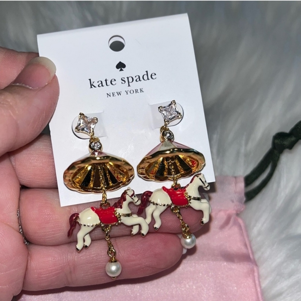 Kate Spade Winter Wonderland Carousel Earrings NWT & Dust Bag - Picture 4 of 5